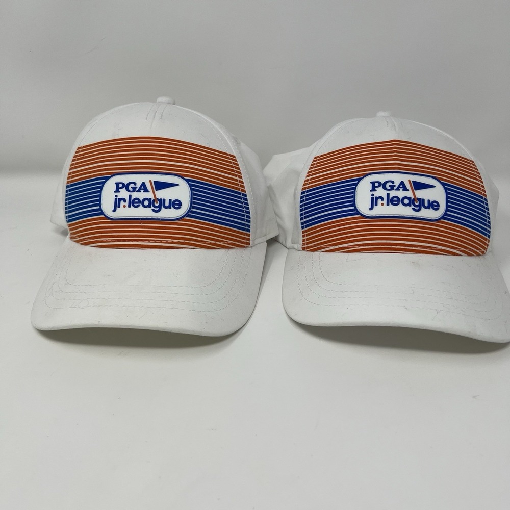 2 PGA Jr. League Golf Hats One Size Hook and Loop Kids Size